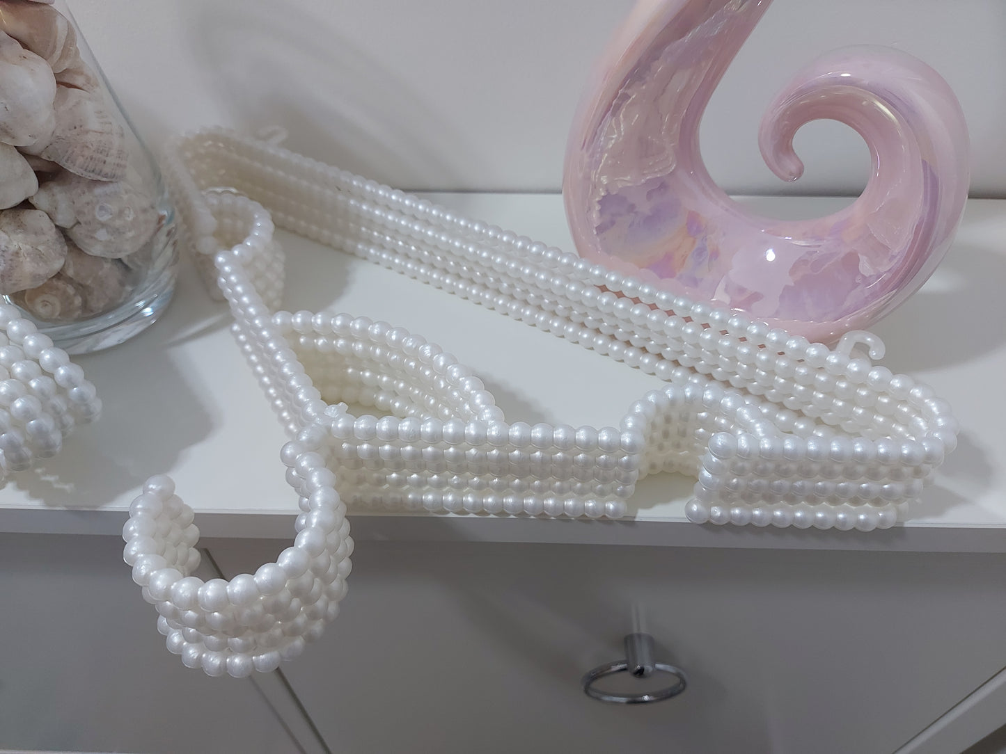 10PCS Clothing Pearl Pattern Women Hangers Plastic Beaded