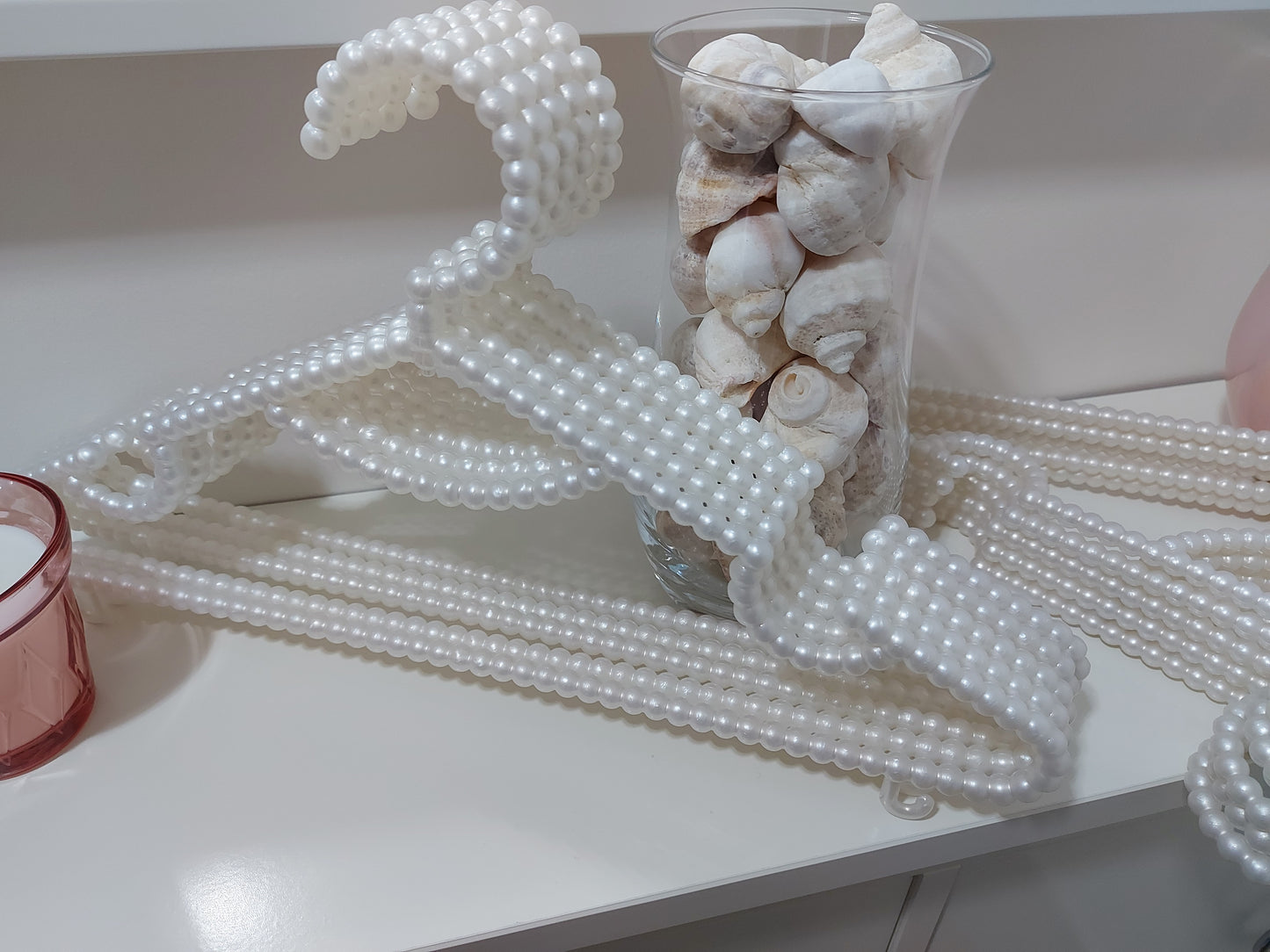 10PCS Clothing Pearl Pattern Women Hangers Plastic Beaded
